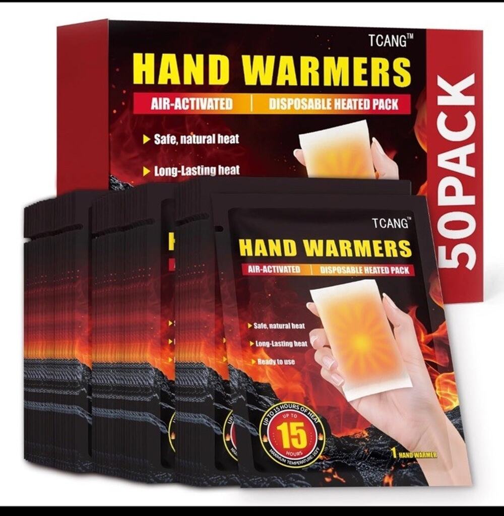 50-Pack Hand Warmers - Up to 15 Hrs Heat - Disposable Air Activated Warmers
